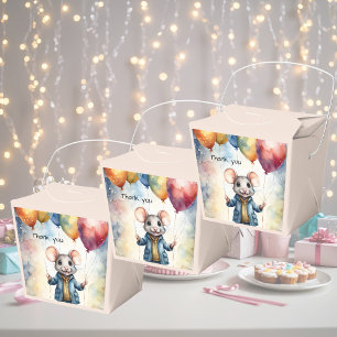 Ballotins Mignonne souris avec ballons colorés, personnalisé