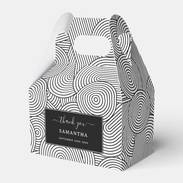 Ballotins Milieu de siècle moderne géométrique noir et blanc (Verso)