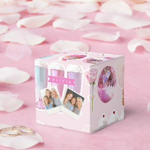 Ballotins Milkshake Rétro Rose Personnalisé, Coquette Mignon
