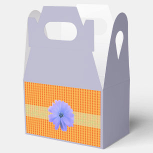 Ballotins Mini Motif diamant orange avec fleur