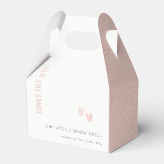 Ballotins Minimal Élégant Pastel Dusky Pink Hearts Mariage