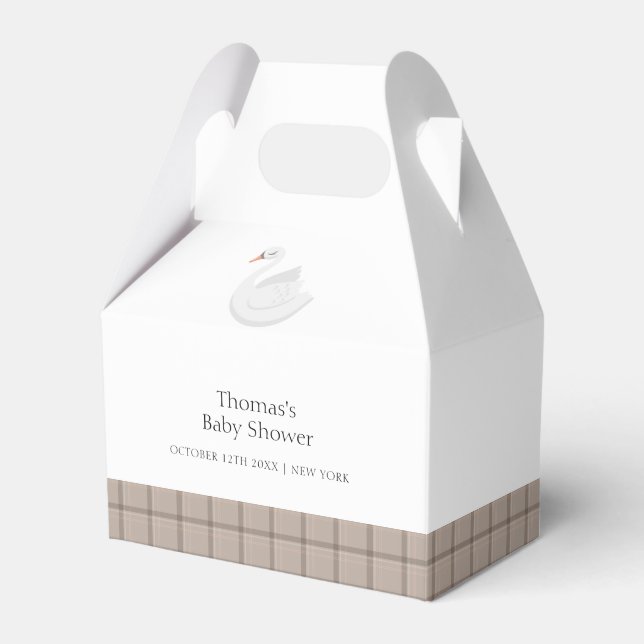 Ballotins Minimal moderne Swan Plaid En vichy Baby shower ga (Verso)
