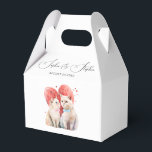 Ballotins Minimalisme avec un mariage de chats<br><div class="desc">Fond blanc moderne et minimaliste avec typographie de script noir et illustration aquarelle de chats avec un nœud bleu et rose et un cœur rose</div>