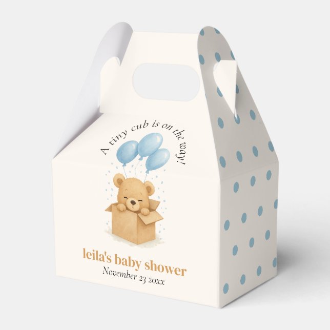 Ballotins Minimalist Blue Bear Balloon Baby Shower (Verso)