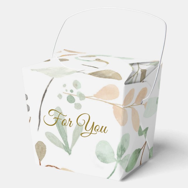 Ballotins Minimalist Leaves Pattern Favor Box (Recto)