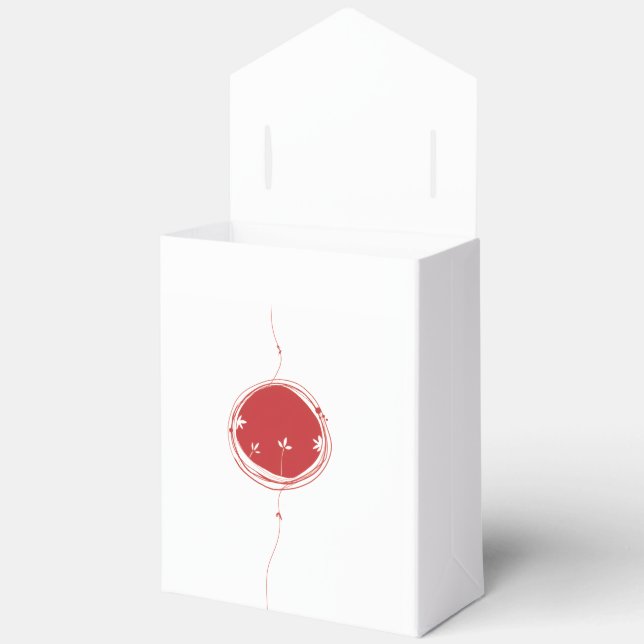 Ballotins Minimalist Oriental Red Sun Favor Box (Ouvrir)