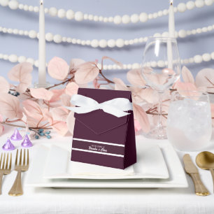 Ballotins minimaliste Élégant prune violet et blanc rayures
