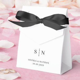 Ballotins Minimaliste et Chic Mariage Blanc et Noir