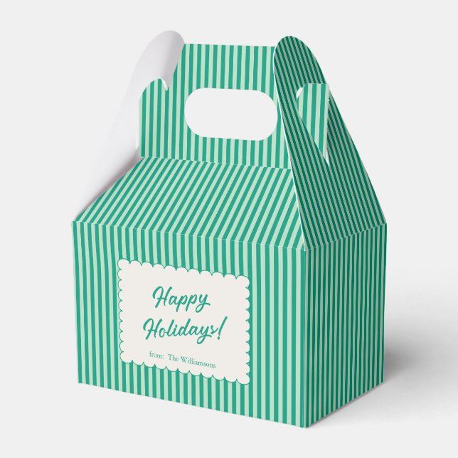 Ballotins Mint Green Holiday Stripe Personalized Christmas (Verso)