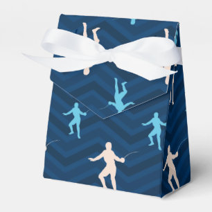 Ballotins Minuit, Ciel Bleu, Tan, Motif Chevron de clôture