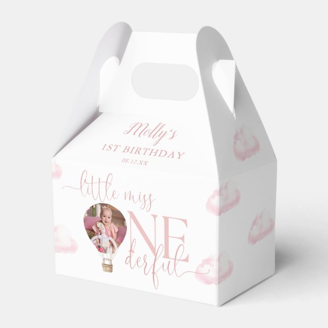 Ballotins Miss Onederful Photo Balloon rose 1er anniversaire (Verso)