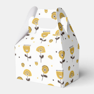 Ballotins Modèle Floral Jaune Moderne Du Milieu Du Siècle