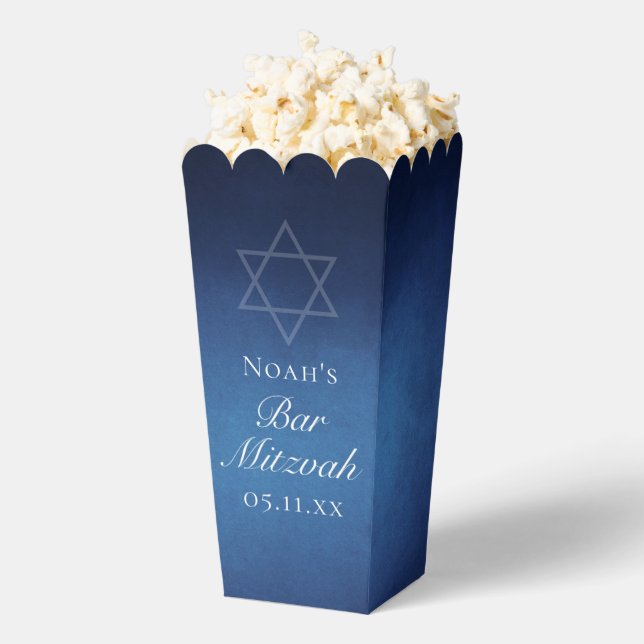 Ballotins Modern Blue Bar Mitzvah Party Popcorn (Sauté)