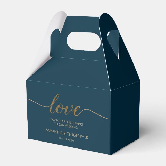 Ballotins Modern Love Gold Script Mariage bleu marine (Verso)