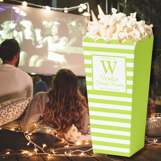 Ballotins Modern Monogram Light Green Stripes Family Reunion (Créateur téléchargé)