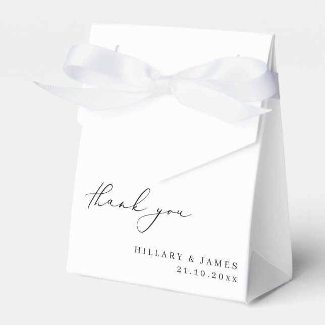 Ballotins Moderne Elegant Calligraphie Mariage merci (Verso)