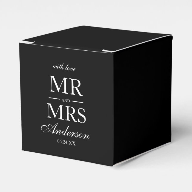 Ballotins Moderne Elegant M. et Mme Mariage Black (Verso)