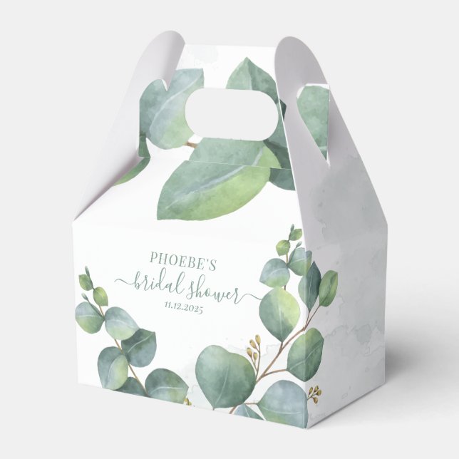 Ballotins Moderne floral botanique eucalyptus Baby Shower (Verso)