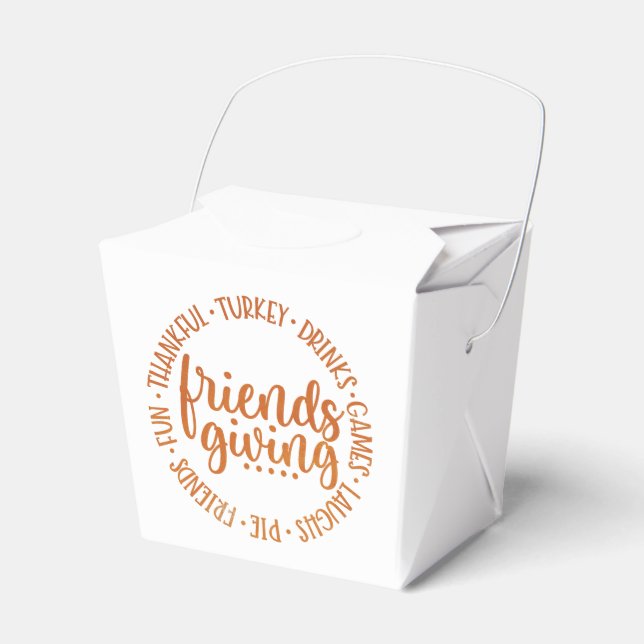 Ballotins Moderne Orange Friendsgiving Sorties Boxes (Verso)