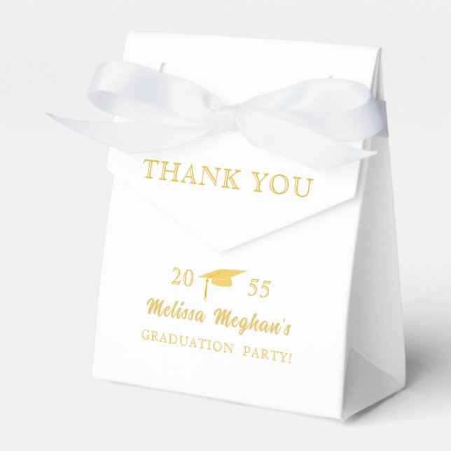 Ballotins Moderne Simple Gold Graduation Cap Grad Party (Verso)