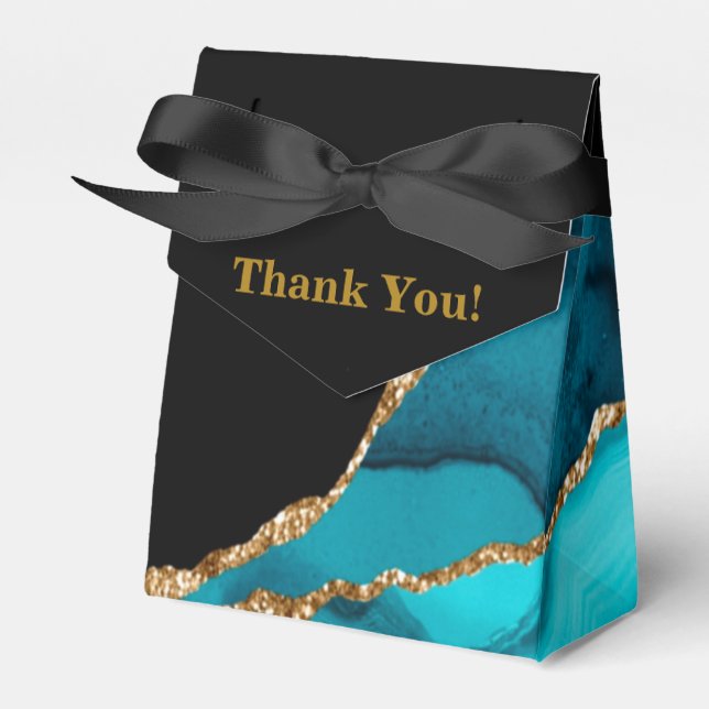 Ballotins Moderne Turquoise et doré Agate Mariage en pierre (Verso)