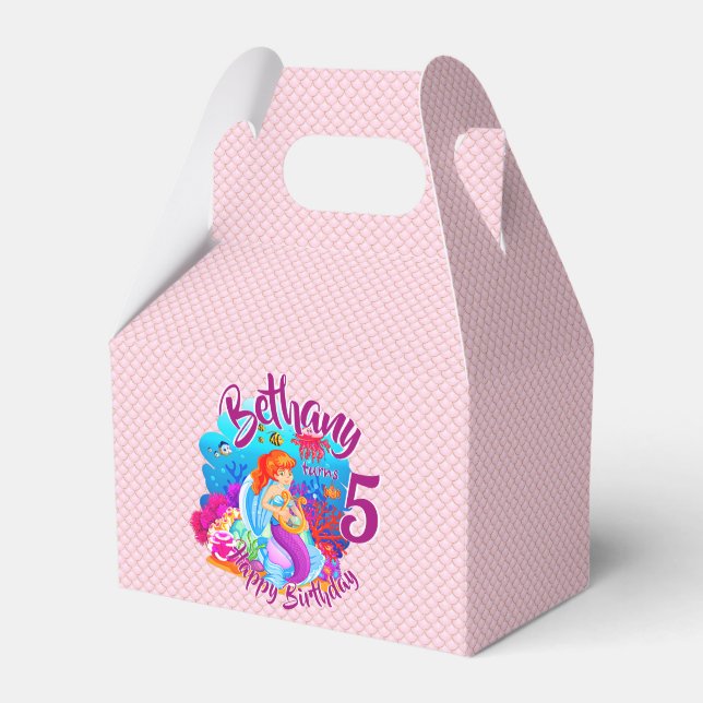Ballotins Modifier le nom d'âge Mermaid Anniversaire Fête Pe (Verso)