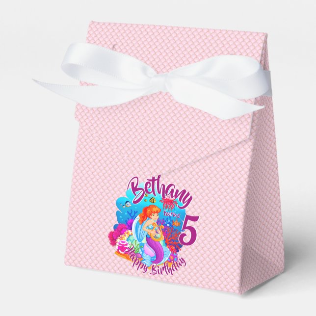Ballotins Modifier le nom d'âge Mermaid Anniversaire Fête Pe (Verso)