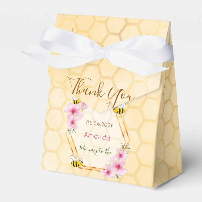 Ballotins Mommy to Bee Baby shower nid d'abeille merci (Verso)