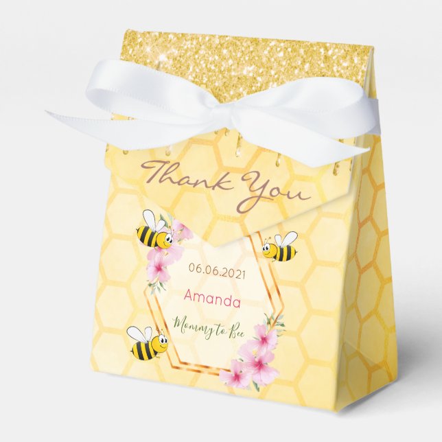 Ballotins Mommy to Bee Baby shower parties scintillant goutt (Verso)