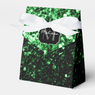 Ballotins Monogramme à paillettes fausses vert foncé