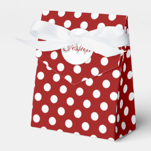 Ballotins Monogramme à pois blancs et rouge foncé tendance