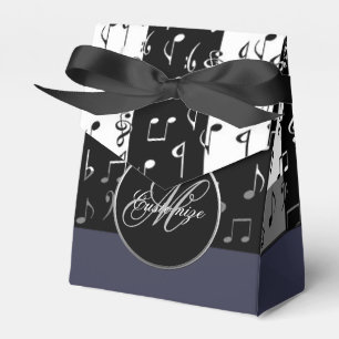 Ballotins Monogramme Black & White Musical Stripes Tente Box