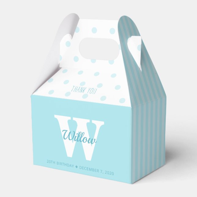 Ballotins Monogramme Bleu Pois rayures Ballotin Gable (Verso)