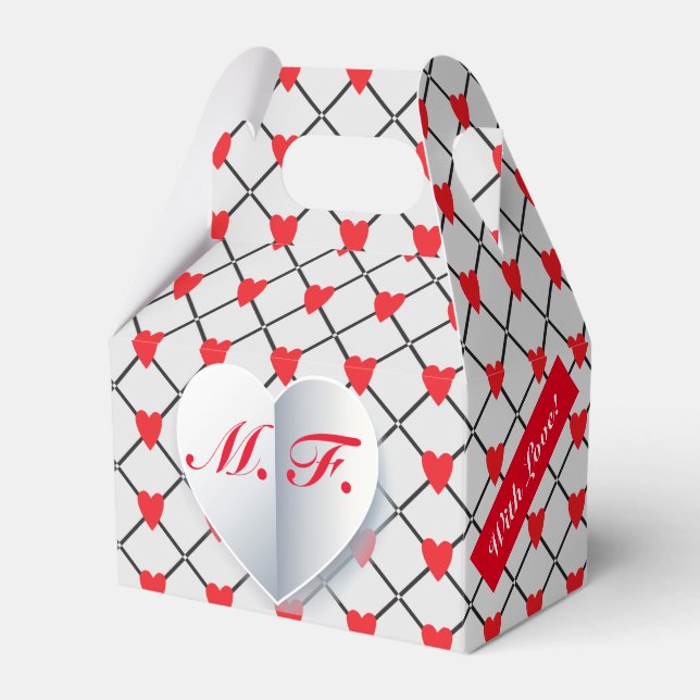 Ballotins Monogramme Coeurs Motif "Avec amour" (Verso)