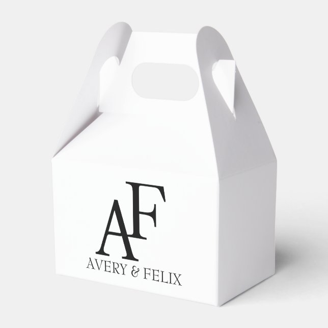 Ballotins Monogramme de mariage noir et blanc Élégant Invité (Verso)