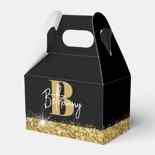 Ballotins Monogramme de nom initial en or noir Luxe