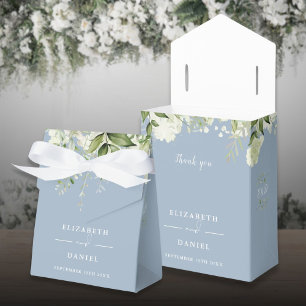 Ballotins Monogramme de verdure florale mariage bleu poussié