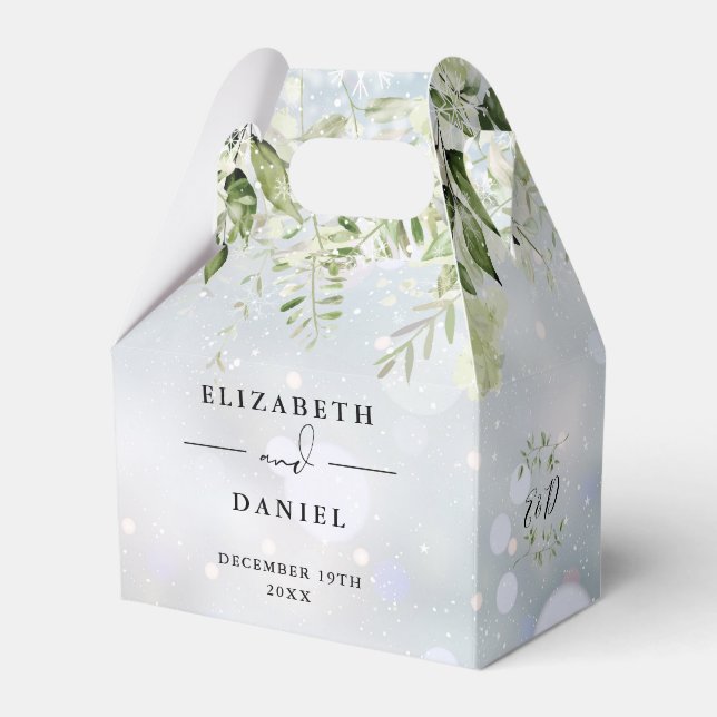 Ballotins Monogramme de verdure florale Mariage d'hiver (Verso)