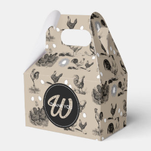 Ballotins Monogramme d'oeuf de coq de poulet vintage