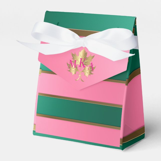 Ballotins Monogramme élégant rose et vert (Verso)