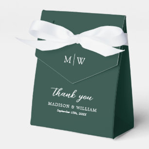 Ballotins Monogramme Emerald Green Wedding Favor Box