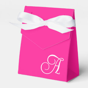 Ballotins Monogramme en écriture bouclée rose chaud et blanc