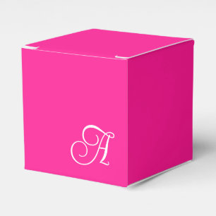Ballotins Monogramme en écriture bouclée rose chaud et blanc