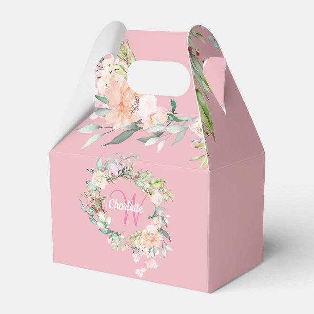 Ballotins Monogramme Féminin Floral Rose Pâle (Verso)