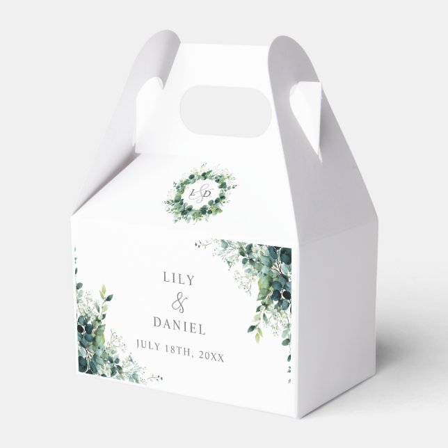 Ballotins Monogramme Floral de Verdure d'Eucalyptus Rustique (Verso)