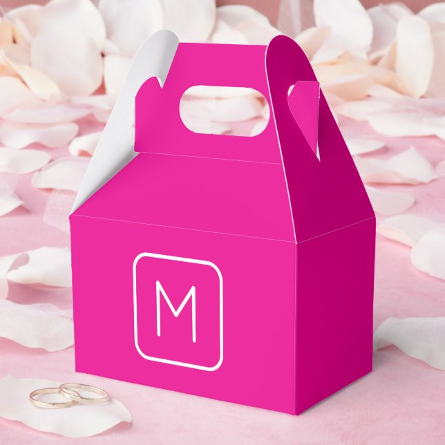 Ballotins Monogramme Initial Simple & Moderne | Rose & Blanc (Mariage)