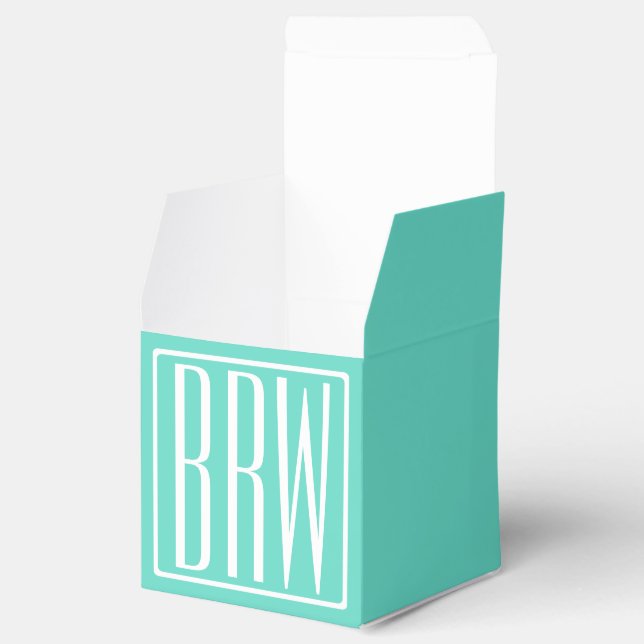 Ballotins Monogramme Initiales 3 Modernes Gras | Blanc Sur A (Ouvert)