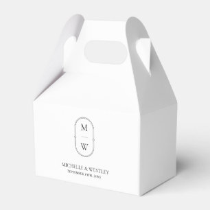 Ballotins Monogramme minimaliste Mariage noir et blanc