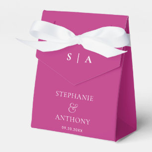 Ballotins Monogramme minimaliste moderne Magenta et Mariage