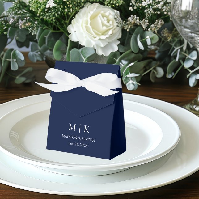 Ballotins Monogramme Minimaliste Moderne Mariage Bleu (Customize to change text size, style, color or to add more text.)